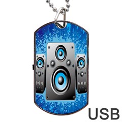 Sound System Music Disco Party Dog Tag Usb Flash (one Side) by Mariart