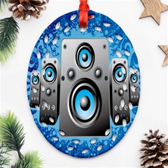 Sound System Music Disco Party Ornament (oval Filigree) by Mariart