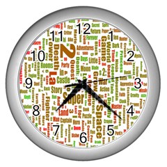 Screen Source Serif Text Wall Clocks (silver)  by Mariart