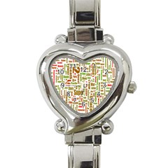 Screen Source Serif Text Heart Italian Charm Watch by Mariart