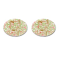 Screen Source Serif Text Cufflinks (oval) by Mariart