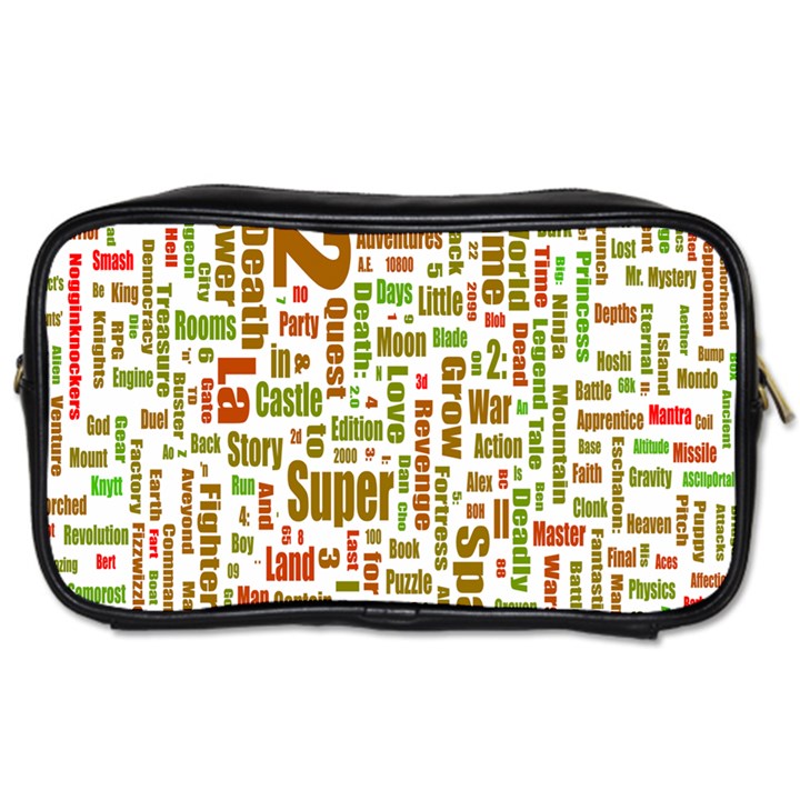 Screen Source Serif Text Toiletries Bags