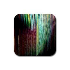 Screen Shot Line Vertical Rainbow Rubber Coaster (square)  by Mariart