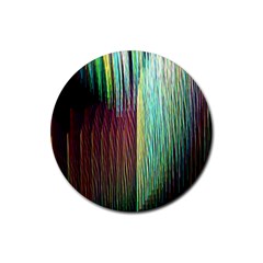 Screen Shot Line Vertical Rainbow Rubber Coaster (round)  by Mariart