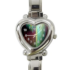 Screen Shot Line Vertical Rainbow Heart Italian Charm Watch by Mariart