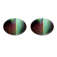 Screen Shot Line Vertical Rainbow Cufflinks (oval) by Mariart