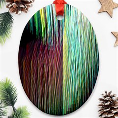 Screen Shot Line Vertical Rainbow Oval Ornament (two Sides) by Mariart