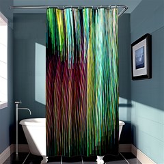 Screen Shot Line Vertical Rainbow Shower Curtain 36  X 72  (stall)  by Mariart