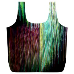 Screen Shot Line Vertical Rainbow Full Print Recycle Bags (l)  by Mariart