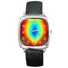 View Max Gain Resize Flower Floral Light Line Chevron Square Metal Watch by Mariart