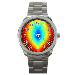 View Max Gain Resize Flower Floral Light Line Chevron Sport Metal Watch by Mariart