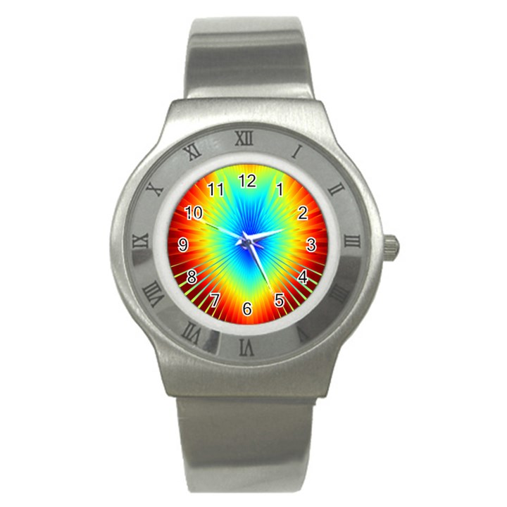 View Max Gain Resize Flower Floral Light Line Chevron Stainless Steel Watch