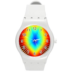 View Max Gain Resize Flower Floral Light Line Chevron Round Plastic Sport Watch (m) by Mariart