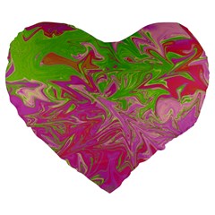 Colors Large 19  Premium Flano Heart Shape Cushions by Valentinaart