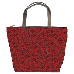 Red Roses Field Bucket Bags by designworld65