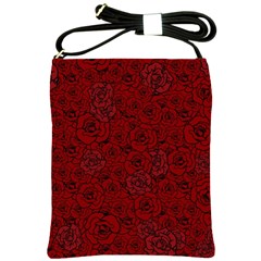 Red Roses Field Shoulder Sling Bags by designworld65