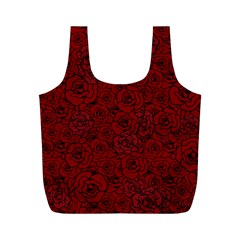 Red Roses Field Full Print Recycle Bags (m)  by designworld65