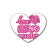 Love Knows No Gender Rubber Coaster (heart)  by Valentinaart