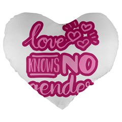 Love Knows No Gender Large 19  Premium Flano Heart Shape Cushions by Valentinaart