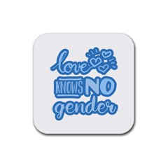 Love Knows No Gender Rubber Coaster (square)  by Valentinaart