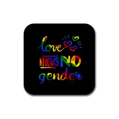 Love Knows No Gender Rubber Square Coaster (4 Pack)  by Valentinaart