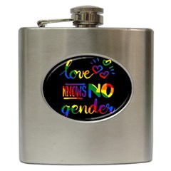 Love Knows No Gender Hip Flask (6 Oz) by Valentinaart