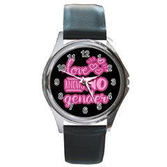 Love Knows No Gender Round Metal Watch by Valentinaart