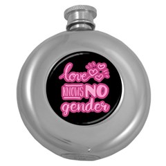 Love Knows No Gender Round Hip Flask (5 Oz) by Valentinaart