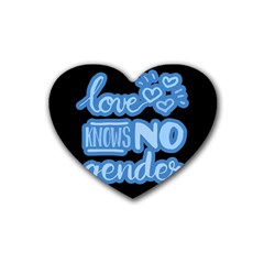 Love Knows No Gender Rubber Coaster (heart)  by Valentinaart