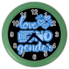 Love Knows No Gender Color Wall Clocks by Valentinaart