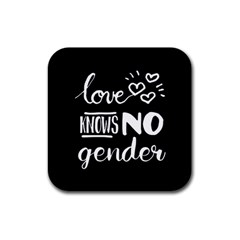 Love Knows No Gender Rubber Coaster (square)  by Valentinaart