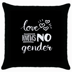 Love knows no gender Throw Pillow Case (Black)