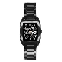 Love Knows No Gender Stainless Steel Barrel Watch by Valentinaart