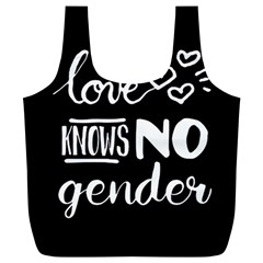 Love Knows No Gender Full Print Recycle Bags (l)  by Valentinaart