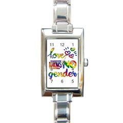 Love Knows No Gender Rectangle Italian Charm Watch by Valentinaart