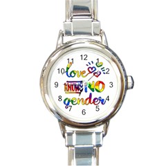 Love Knows No Gender Round Italian Charm Watch by Valentinaart