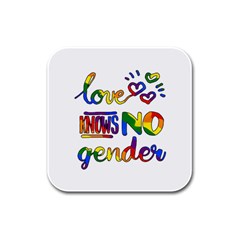 Love Knows No Gender Rubber Square Coaster (4 Pack)  by Valentinaart