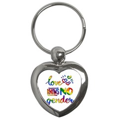 Love Knows No Gender Key Chains (heart)  by Valentinaart