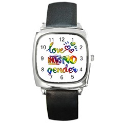 Love Knows No Gender Square Metal Watch by Valentinaart