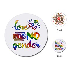 Love Knows No Gender Playing Cards (round)  by Valentinaart