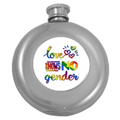 Love Knows No Gender Round Hip Flask (5 Oz) by Valentinaart