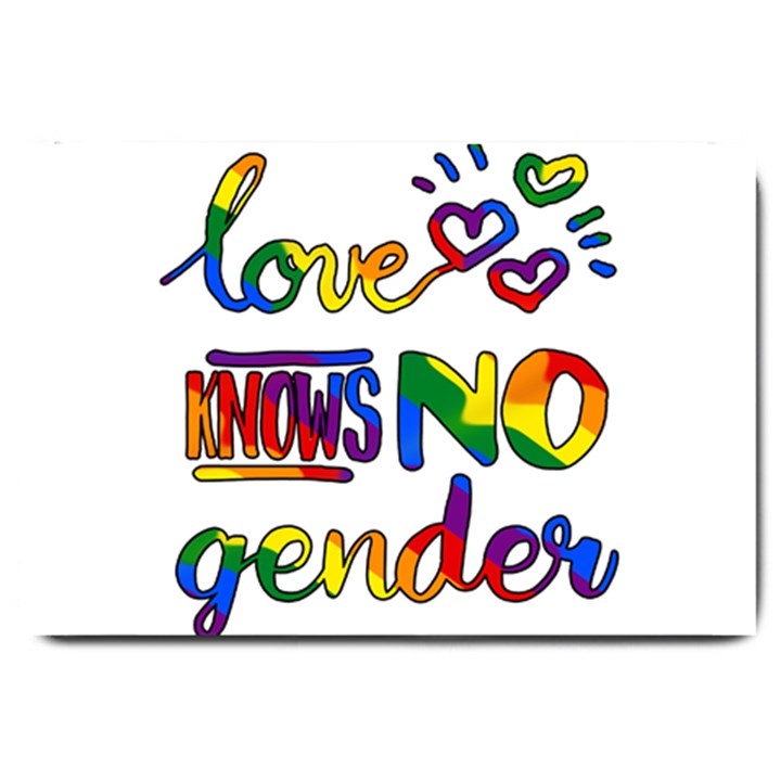 Love knows no gender Large Doormat 