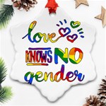 Love knows no gender Snowflake Ornament (Two Sides) Front