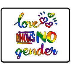 Love Knows No Gender Double Sided Fleece Blanket (medium)  by Valentinaart