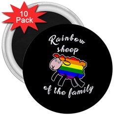 Rainbow Sheep 3  Magnets (10 Pack)  by Valentinaart