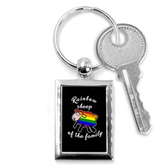 Rainbow Sheep Key Chains (rectangle)  by Valentinaart