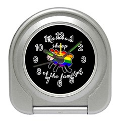 Rainbow Sheep Travel Alarm Clocks by Valentinaart