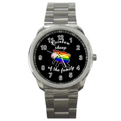 Rainbow Sheep Sport Metal Watch by Valentinaart