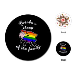 Rainbow Sheep Playing Cards (round)  by Valentinaart