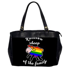 Rainbow Sheep Office Handbags (2 Sides)  by Valentinaart